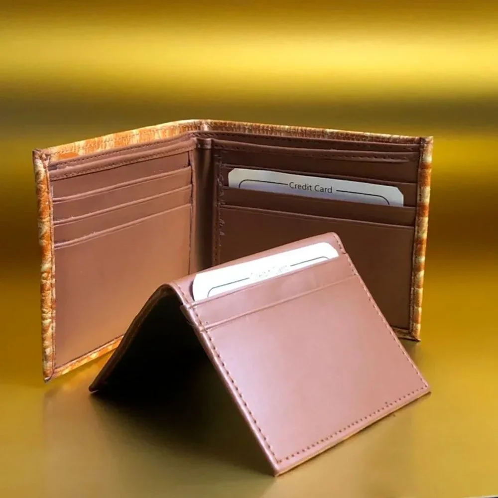 Men's Genuine Leather Bifold Crocodile Embossed Wallet